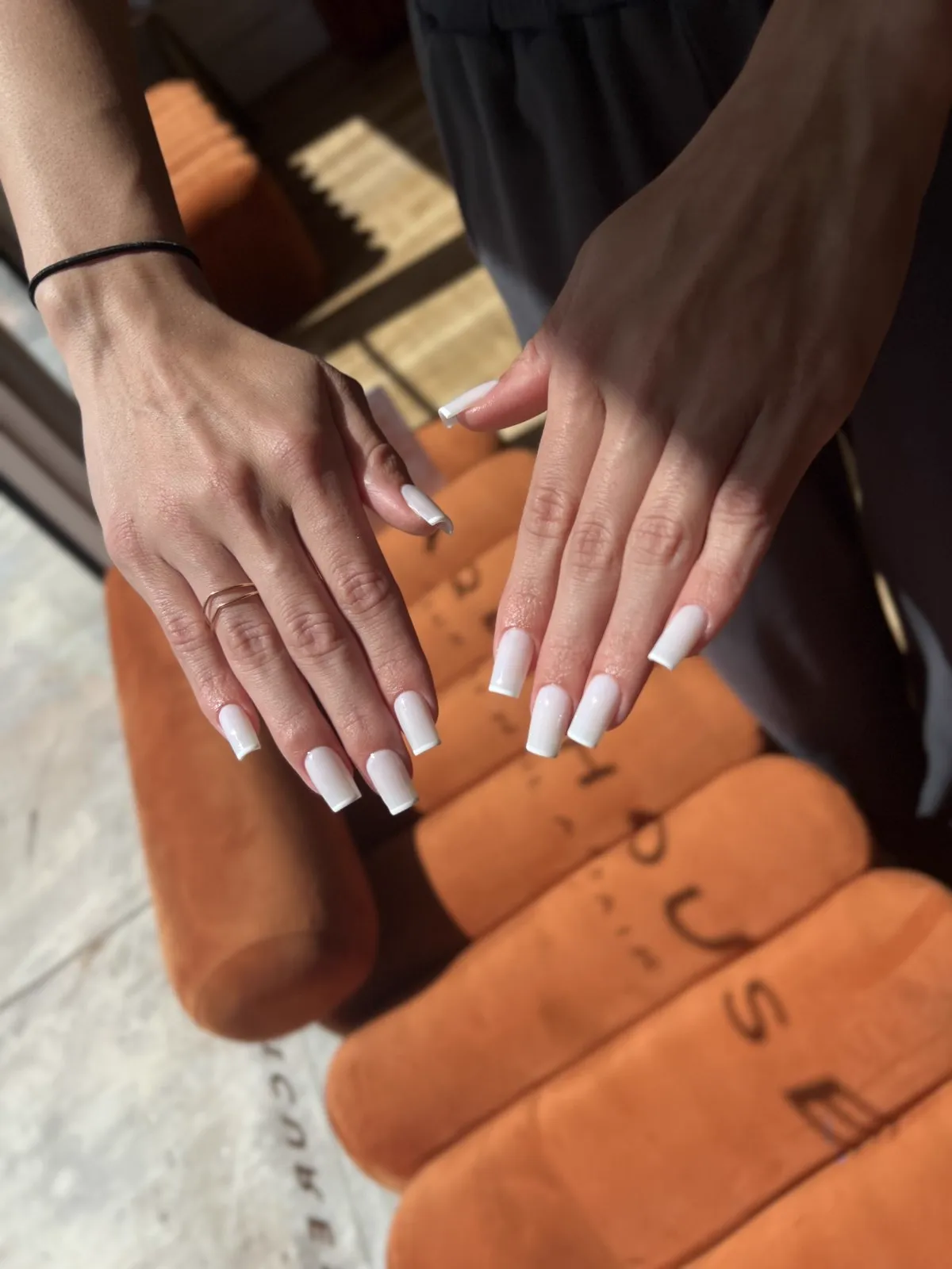 A fresh white set over the house orange